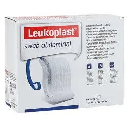 Leukoplast® uitstrijkje buik Steriel met röntgencontrastchip - Wit met lus | 6-laags, 20-laags | 45 x 45 cm